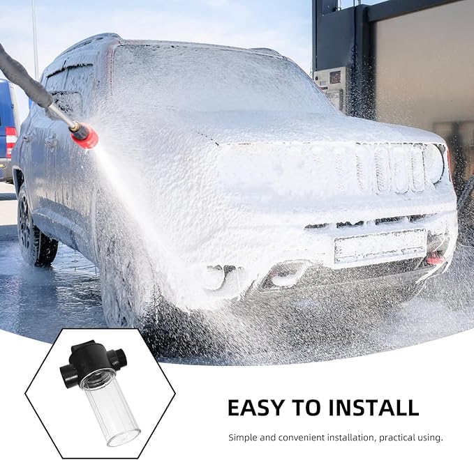 Car Wash Foam Sprayer Bottle with Connector, Garden Hose Soap Dispenser for Home Cleaning and Pet Bathing, Multifunctional Outdoor Foam Soap Gun for Automotive Care