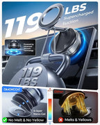 DIMONCOAT 2026 Upgraded Vacuum Magnetic Phone Holders for Your Car【119+LBS Strongest Suction】 for Magsafe Car Mount, 360° Adjustable Car Phone Holder Mount for iPhone 17 Pro Max Samsung Galaxy S26