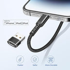 Basesailor USB C to Lightning Charger Cable 6.6ft with USB A Adapter,Type C Power Delivery PD Fast Charging Cord for iPhone 11 12 13 14 Mini Pro Max,SE,iPad 8th 9th Generation