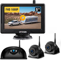 Wireless RV Backup Camera System for Furrion Pre-Wired RVs Truck Trailer, FHD 1080P 5" IPS Monitor with 1 Rear & 2 Side View Cameras, Loop Recording Night Vision IP69 Waterproof Plug & Play F5-3