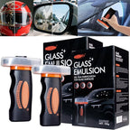 【2PCS】Glass Guard, Glass Oil Film Remover for Car, Glassy Emulsion Cleaner Roll-On Glass Compound with Cleaning Board, Removes Oil Film & Smudges, Improve Windshield Clarity for Safe Driving (100ml*2)