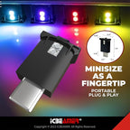 ICBEAMER Type C Adapters USB Atmosphere LED Light 1-Pack (Purple) | Smart Interface Plug-in Miniature LED Night Light for Car, Trunk, Van, Pickup, Enhance Mood Lighting