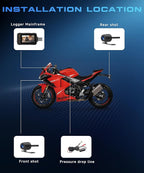 Dual Channel Dash Cam for Motorcycle, 3" HD IPS Screen, 720P Front and 480P Rear, Parking Monitoring, G-Sensor, Motion Sensing, Loop Recording, IP67 & HDR, for All Motorcycles