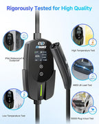 EVDANCE Level 2 EV Charger for Tesla, 40A / 9.6kW Fast Home EV Charging Station with NEMA 14-50 Plug, 25FT Cable, Adjustable Current & Delay Timer, Compatible with All Tesla Model 3/Y/S/X (NACS Plug)