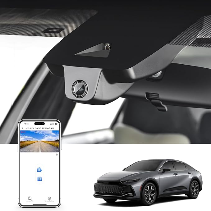 4K Dash Cam Custom Fit for Toyota Crown 2023-2026 &Crown Signia 2025.2026,XLE Limited Platinum etc, Integrated OEM Look, UHD 2160P Video, G-Sensor, Built-in WiFi & APP, 64GB Card