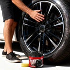 Tire Shine Agent | Durable and User Friendly Tire Dressing | Long Lasting UV Protection for Black Tires, Wheels, & Rubber | 100g Kit with Applicator Pad