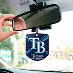 FANMATS 63169 MLB Tampa Bay Rays Hanging Car Air Freshener, 2 Pack, Black Ice Scent, Odor Eliminator, Shield Design with Team Logo