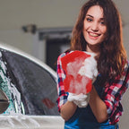 Big Sponge 2.0 Soft Car Wash Sponge with Enhanced Grip Reaches Tight Spots Safe for All Paint Types Works with Rinseless Wash Car Soap (Red)