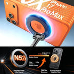 Magnetic Car Phone Holder, 3000gf MagSafe Suction, 360° Adjustable Zinc Alloy Mount for Dashboard/Windshield, Compatible with iPhone 17/16/15 Series (Orange)