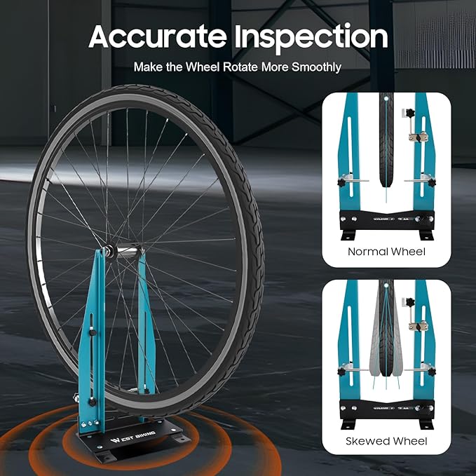 Bicycle Wheel Truing Stand for 27.5 - 29 Inch - Bike Rim Maintenance Tool with Spoke Wrench, Wheel Calibration and Alignment Rim Truing Tool for MTB, Road