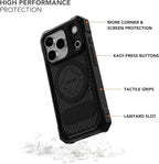 Rokform Rugged Case Compatible with iPhone 17 Pro, Magnetic Cover (Black)
