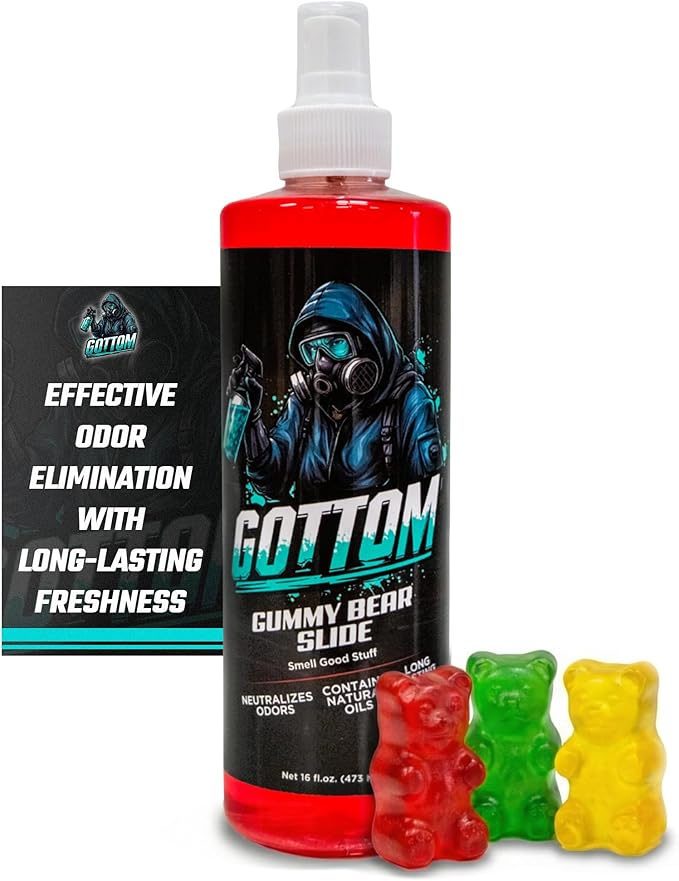 Gottom Air Freshener Spray - Long Lasting Odor Eliminator - 16 oz (Gummy Bear Slide) - Car Scent, Auto Odor Remover, Fresh Fragrance, Air Freshener for Trucks, SUVs, RVs & more