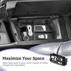 LUWU 2024-2026 Charger Daytona Center Console Organizer for 2024 2025 2026 Charger Daytona R/T Scat Pack Accessories OEM Fit Armrest Console Storage Box Insert Tray Durable ABS Material Black