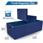 MIU COLOR Trunk Organizer for Car, Car Organizer, Sturdy Trunk Organizer for SUV, Non-Slip Bottom, Storage Organizer for Sedans, Van, Jeep, Grocery, Large 3 Compartments, Blue 32"×13"×10.6"