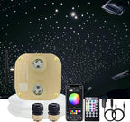 AKEPO Fiber Optic Light Kit 20W RGBW Twinkle+APP+Sound Activated Dual-Head Fiber Optic Star Ceiling Light Total 620pcs of 9.8ft/3m Mixed Fiber Optic Strands for Car Headliner Star/Media Room