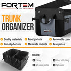 FORTEM Trunk Organizer For SUV Car Organizer and Storage, Collapsible Multi-Compartment Storage Bag Car Accessories for Women Men, 1680D Oxford, Non Slip Bottom, Adjustable Straps, Soft Cover (65L)