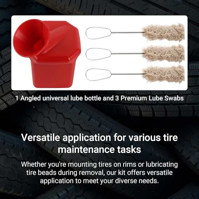 Calvana Ultra-Durable Angled Tire Lube Bucket Kit with 3 Lube Swabs for Coats Center Post Changers - 11.5" Length, 1.25 Quart Capacity