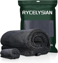 2-Pack 24" x 36" 11.8" x 11.8" Twisted-Loop Car Drying Towel 1500GSM Microfiber Cleaning Cloth for Car Trucks Motorcycles Streak Free Lint Free Ultra Absorbent Washing Cloth for Kitchen Window (Grey)