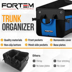 FORTEM Trunk Organizer For SUV Car Organizer and Storage, Multi-Compartment Storage Bag Car Accessories for Women Men, Perfect Christmas Gifts, 1680D Oxford, Non Slip Bottom, Straps, Soft Cover (90L)