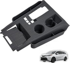 Central Control Gear Shift Panel Cover for Toyota Sienna 2025 2024 2023 2022 2021, Soft Silicone Console Pad with Built-in Cup Holder Insert