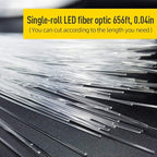 GIDERWEL LED Fiber Optic Lights Cable 0.04 inch(1.0mm) PMMA Plastic End Glow 656ft(200m) Each Roll Optical Fiber for Star Sky Ceiling and Fiber Optical Lighting All Kind LED Light Engine Driver