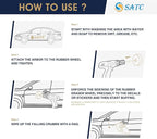 S SATC Eraser Wheel 4 Inch Decal Remover Eraser Wheel 1 Pack with Adapter Rubber Eraser Wheel for Drill Removing Decals Adhesives Pinstriping Stickers