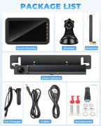 Solar Wireless Backup Camera, 5" 1080P DVR Monitor, 2-Min No-Wiring Installation Back Up Camera, 4800mAh Battery, Stable Signal, IP69K Waterproof Reverse Camera for Car, SUV, Pickup, Truck, Trailer