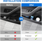 Canvcle Door Side Storage Box and Trash Can for 2024 2025 2026 Refresh Tesla Model 3 Highland Accessories Front Rear Door Insert Slot Storage Tray Organizer Protector Garbage Bin with Trash Bags 6PCS