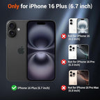 SUPFINE Magnetic for iPhone 16 Plus Case(Compatible with MagSafe) (Military Grade Drop Protection) Slim Translucent Matte Shockproof with Anti-Fingerprint Phone Case,Navy Blue