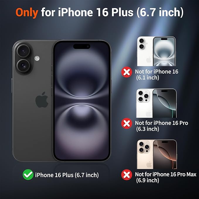 SUPFINE Magnetic for iPhone 16 Plus Case(Compatible with MagSafe) (Military Grade Drop Protection) Slim Translucent Matte Shockproof with Anti-Fingerprint Phone Case,Deep Blue