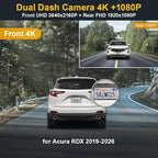 Fitcamx Front 4K+Rear 1080P Dash Cam Adapts for Acura RDX 2019-2026 (HD2-D4151), OEM Factory Look, 2 Way HD Video, Built-in WiFi & APP, Loop Recording, Collision Detection, Easy to Use, 128GB Card