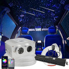 AZIMOM Dual Port 16W Twinkle Bluetooth Fiber Optic Starlight Kit Mixed860pcs 13.1ft Strands +Meteor Shooting Star Sound Activated RGBW APP/Remote for Car Home Starlight Headliner Decor