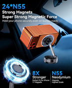 ILOUYU iPhone Car Mount Charger [15W Fast Wireless Charging, 120+ LB Strongest Suction & 2800gf Strongest Magnetic] 360° Adjustable Car Phone Holders for Your car, for iPhone 17 16 15 14 13 12 Series