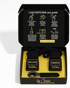 Car Diffuser Duo “Greed & Million” – Inspired by Iconic Men’s Perfumes – Long-Lasting, Odor Eliminator – Gift Box for Car Lovers - Fragrance By Sasso