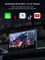 Magic AI Box, Wireless CarPlay/Android Auto Adapter, Car Video Box Supports for Netflix/YouTube/TikTok/TF Card, DriveChat AI Smart Box with GPS/Dual Bluetooth (Glossy Black Panel)