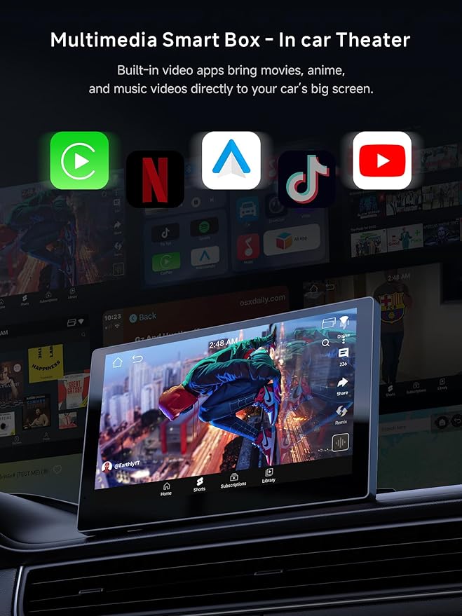 Magic AI Box Wireless CarPlay & Android Auto Adapter, Car Video Box for OEM Wired CP/AA, Dual WiFi & Bluetooth IoT Hub, Supports for Netflix/YouTube/TikTok/TF Card