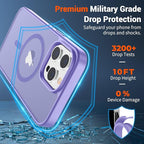 SUPFINE Magnetic for iPhone 14 Pro Case (Compatible with MagSafe) (Military Grade Drop Protection) Translucent Matte Shockproof with Anti-Fingerprint Phone Case,Purple