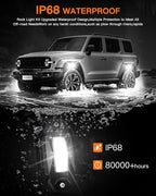 Rock Lights,LEDMIRCY R2 Pure White LED Rock Lights Kit 16PCS with Toggle Switch Wiring Harness Ultra Bright for UTV Trucks ATV Underglow Light Trail Rig Under Body High Power Waterproof