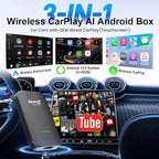 Carlinkit Wireless CarPlay & Android Auto Adapter CP2A PRO 3-in-1 Android(2+16G) System for OEM Wired CarPlay Cars, Support Netflix/You Tube/TikTok Lite, with USB-A/C from 2016 & iOS 10+/Android 11.0+