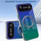 Guppy Compatible with iPhone Air Magnetic Case, with Full Camera Lens Protector [Compatible with MagSafe] Scratch Resistant Gradient Glass Back Cover Phone Case-Purple
