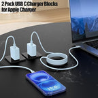 USB C Fast Charger for iPhone 17/ Air/16/15 Pro Max,2Pack 10FT Type C Charger Block & Cable, PD 3.0 Super Fast Charging for iPad Pro MacBook Air/Pro M1/M2, AirPods-Blue