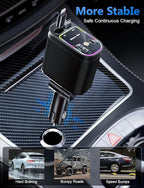 Starlight Retractable Car Charger with Retractable Cables, Starlight in Car Roof 4 in 1 Super Fast USB C Car Phone Charger, 2 USB Ports Starry Sky Adapter, Compatible with iPhone 17 16 15 14 13 12
