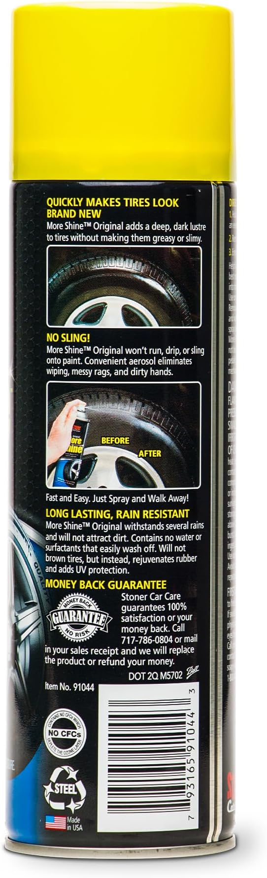 Stoner Car Care 91044-3PK Original More Shine Tire Shine Spray – Tire Dressing Restores Deep Matte Black Finish with Long-Lasting Rain-Resistant Protection, Dry-to-Touch – 12 oz (Pack of 3)