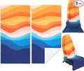Hahafelt 2 Pack Car Seat Towel Covers Athletic Running Towel Performance Microfiber Post Workout Sweat Washable Cover Non Slip for Seat Outdoor Sport (Boho)