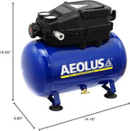 Air Compressor, 3 Gallon Max 110 PSI Portable Oil Free Tank and Ideal for Painting, Inflation and other Pneumatic Tools.