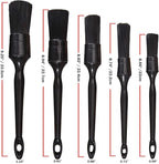 Car Detailing Brush Set, 5 Pack Auto Black Detail Brushes, Comfortable Grip and Scratch-Free Cleaning Brush for Car Interior or Exterior, Wheels, Tires, Engine Bay, Leather Seats, Door Panels, Emblems
