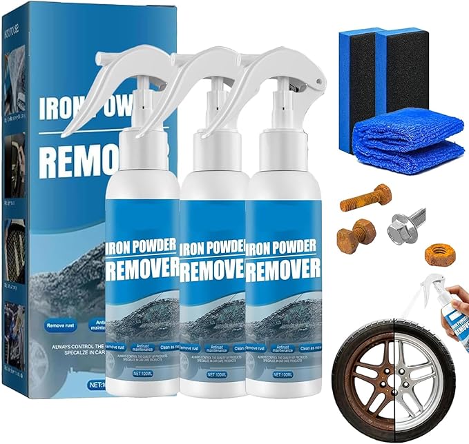 Multi-Functional Quick-Acting Rust Removal Spray, Iron Power Remover, Portable & Effective Car Rust Remover, for Vehicles, Tools, Metal, Chains (300ML)