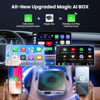 5-in-1 Wireless CarPlay & Android Auto Adapter with Netflix/YouTube, [Supports 4K HDMI Output & Screen Mirroring] - Plug & Play Car Play Wireless Smart AI Box for Cars with OEM Wired CarPlay/Auto