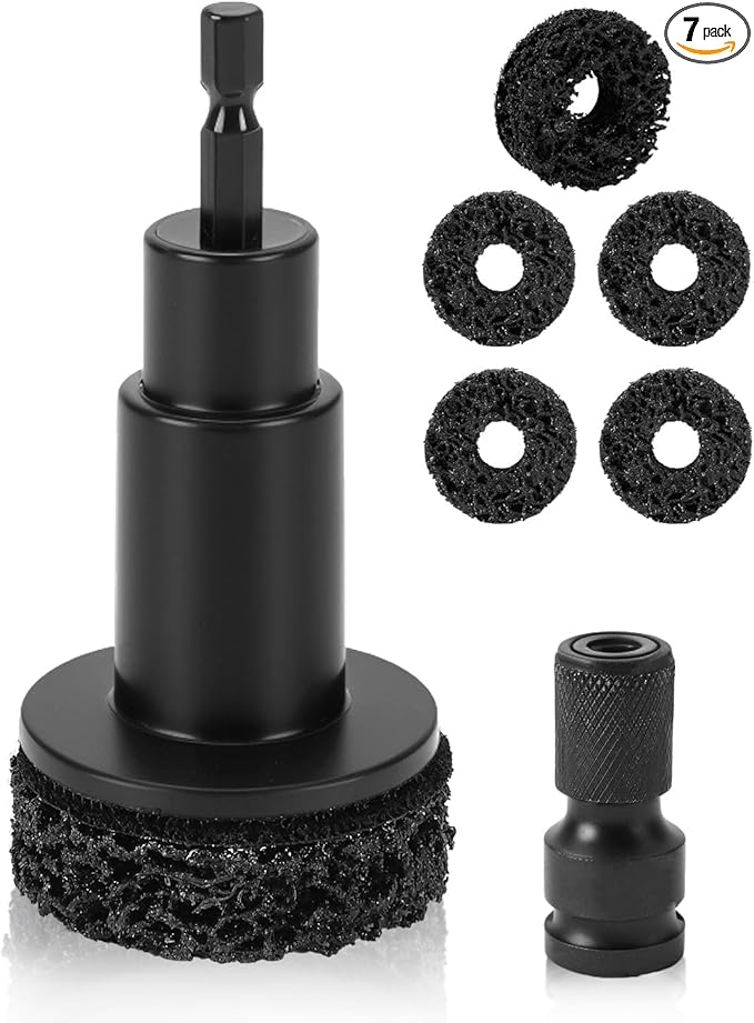 Brake Rotor Resurfacing Tool Kit, Wheel Hub Rust Removal Tool for Cars & Trucks, Wheel Stud Cleaner Fits 1/2" Impact Wrenches & Drills with 5 Abrasive Pads