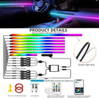 Interior Car LED Strip Lights,Acrylic LED Lights for Car with Dynamic Dreamcolor Chasing,235 inches 8 in 1 RGB Neon Strip Fiber Optic Ambient Lighting Kits with Remote APP, for Inside car Decorations